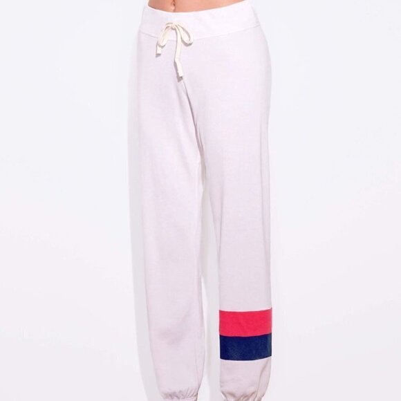 New Anthropologie Sundry Block Stripes Basic Bone Jogger Sweatpants NWT 1/Small - Picture 4 of 12